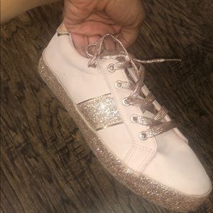 Rose gold glittery shoes